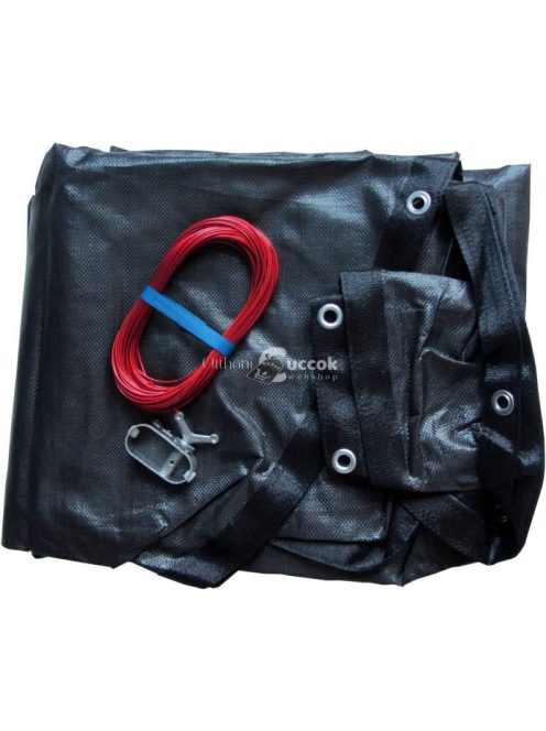 Deluxe PE téli medencevédő takaró, kör alakú fémpalástos medencékhez, 4.5m átmérőjű, fekete színű