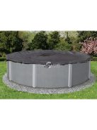 Deluxe PE téli medencevédő takaró, kör alakú fémpalástos medencékhez, 4.5m átmérőjű, fekete színű