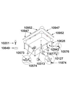   INTEX fémvázas medence vízszintes keretelem (B / D), 220x150x60 cm méretű medencéhez (10952)