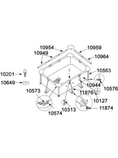   INTEX 300 x 200 cm-es fémvázas medence vízszintes elem (D) - 10964