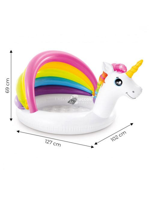 Felfújható unikornis napernyős medence Intex