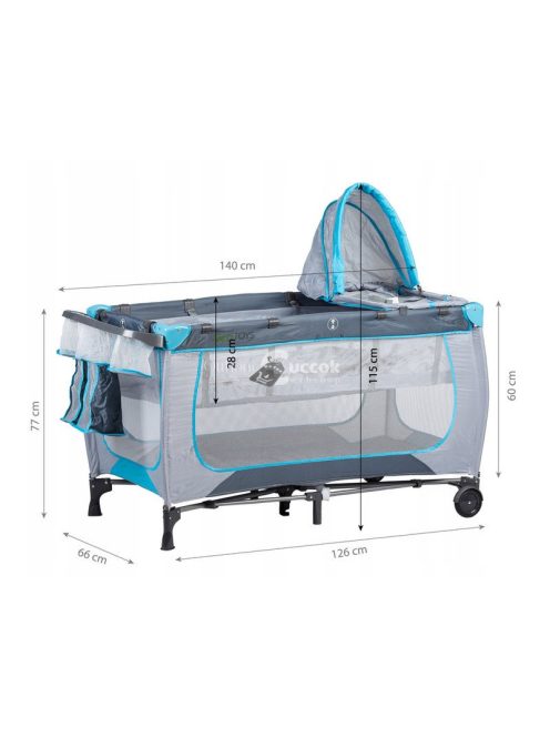 Utazóágy pelenkázó asztallal Ecotoys - utazóágy, pelenkázó asztal, Ecotoys, gyerek utazás, praktikus pelenkázás