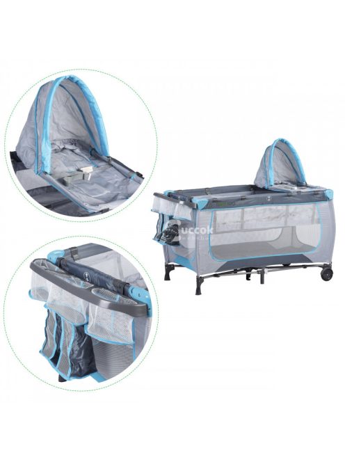 Utazóágy pelenkázó asztallal Ecotoys - utazóágy, pelenkázó asztal, Ecotoys, gyerek utazás, praktikus pelenkázás