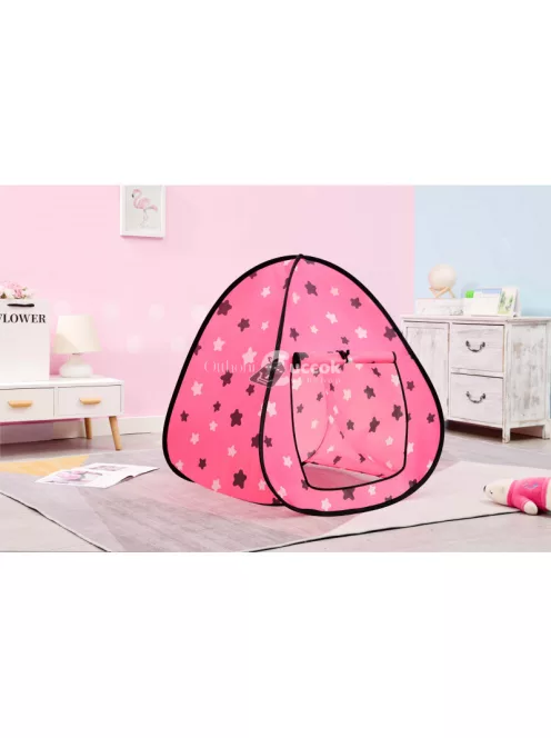 Rózsaszín sátorház csillagokkal lányoknak - gyerekeknek - rózsaszín - csillagos - lány - sátor - ház