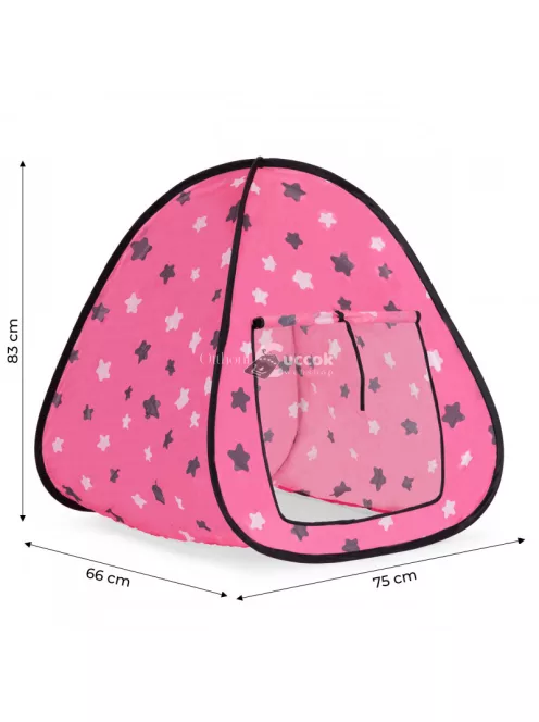 Rózsaszín sátorház csillagokkal lányoknak - gyerekeknek - rózsaszín - csillagos - lány - sátor - ház