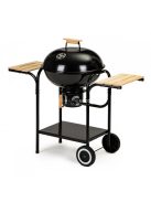 Szénkerti grill fedéllel és polcokkal, ráccsal és hamutálcával