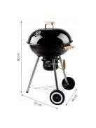 Kerti grill fedéllel és kerekekkel - BBQ sütő kerti partikhoz, grillezéshez, piknikezéshez.