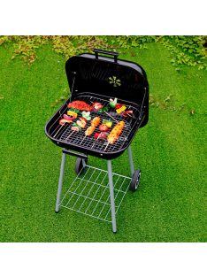 Kerti grill sütő hajtható fedéllel és kerekekkel