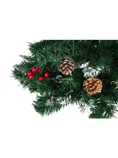   Karácsonyfa 160 cm, műanyag fenyőágakkal - ünnepi dekoráció, karácsonyi díszek
