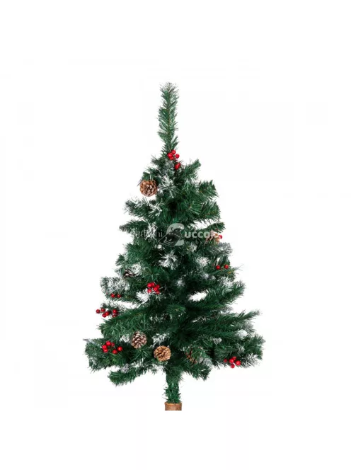 Karácsonyfa 160 cm, műanyag fenyőágakkal - ünnepi dekoráció, karácsonyi díszek