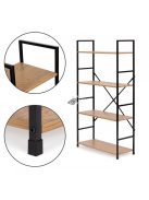 Modern széles fa könyvespolc 4 polccal LOFT