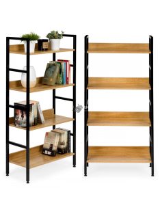   Indusztriális fa könyvespolc loft könyvespolc - olcsó ár, modern design, masszív fa, nagy tárolókapacitás