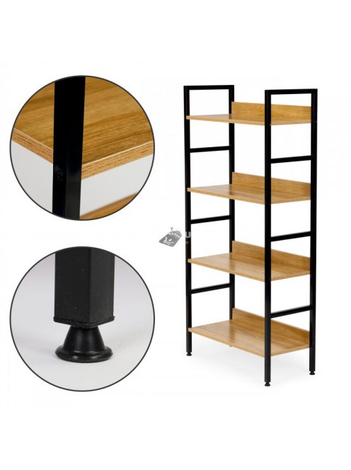 Indusztriális fa könyvespolc loft könyvespolc - olcsó ár, modern design, masszív fa, nagy tárolókapacitás