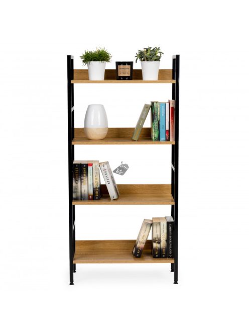 Indusztriális fa könyvespolc loft könyvespolc - olcsó ár, modern design, masszív fa, nagy tárolókapacitás