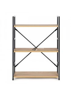 Fa könyvespolc fémes vázzal széles LOFT 3 polccal