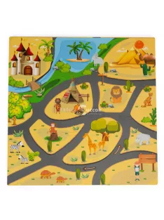 Gyerek szafari puzzle habos szőnyeg 9 elemes 93x93cm