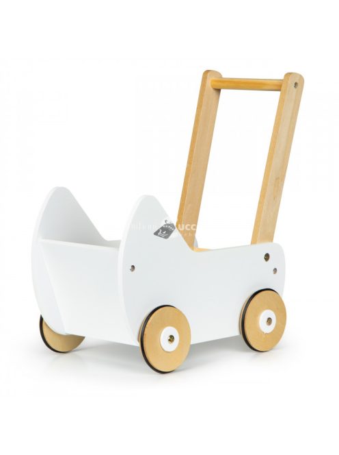 Fa babakocsi járóka ECOTOYS - játékkocsi, fa játékok, babajátékok, járóka, fa járóka, babakocsi