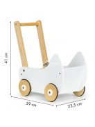 Fa babakocsi járóka ECOTOYS - játékkocsi, fa játékok, babajátékok, járóka, fa járóka, babakocsi