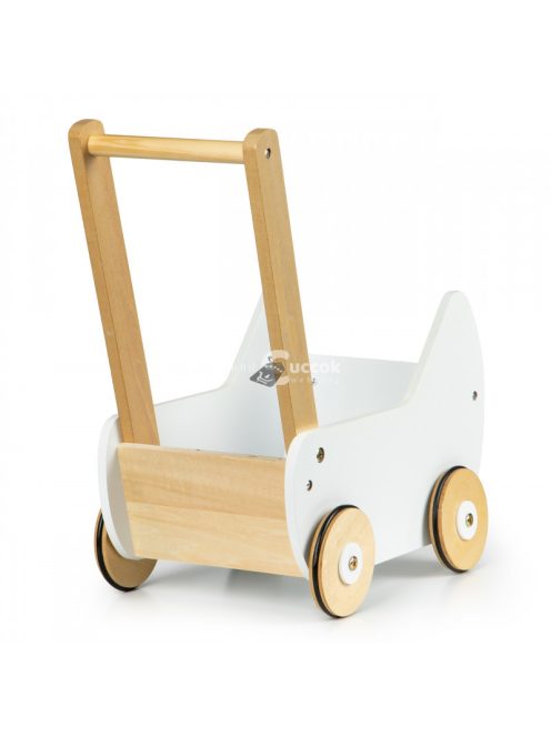 Fa babakocsi járóka ECOTOYS - játékkocsi, fa játékok, babajátékok, járóka, fa járóka, babakocsi