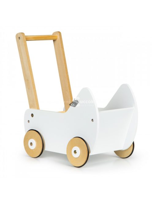 Fa babakocsi járóka ECOTOYS - játékkocsi, fa játékok, babajátékok, járóka, fa járóka, babakocsi