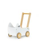 Fa babakocsi járóka ECOTOYS - játékkocsi, fa játékok, babajátékok, járóka, fa járóka, babakocsi