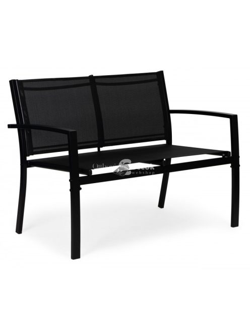 Kerti bútor szett: asztal, pad, karosszékek, fém - modern kertészeti berendezés - kerti bútorok