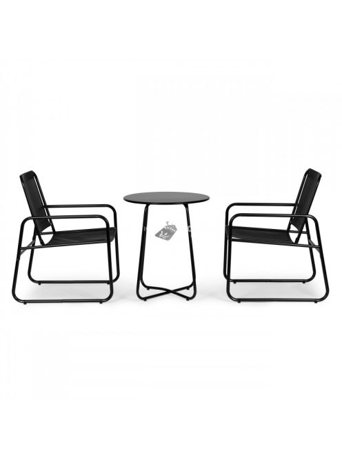 Kerti bútor szett, két szék, fekete asztal