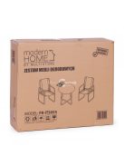 Kerti bútor szett, két szék, fekete asztal