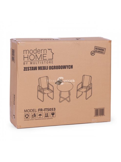 Kerti bútor szett, két szék, fekete asztal