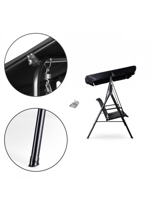 Kerti hinta 3 személyes, állítható tetővel, hintáztatóval