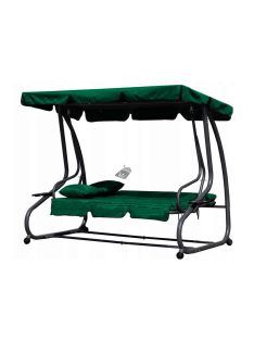   Kerti hintaágy, párnákkal, zöld - összecsukható, 2 az 1-ben, kényelmes pihenés, relaxálás, kerti bútor, teraszdekoráció