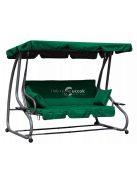 Kerti hintaágy, párnákkal, zöld - összecsukható, 2 az 1-ben, kényelmes pihenés, relaxálás, kerti bútor, teraszdekoráció