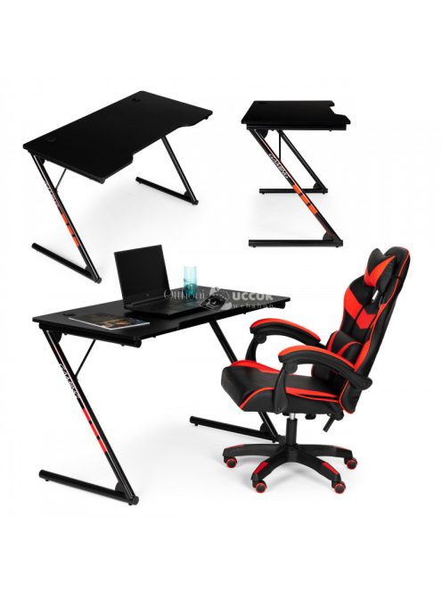 Játékasztal, számítógép asztal gamernek - ergonomikus, RGB világítás, nagy méretű, modern design