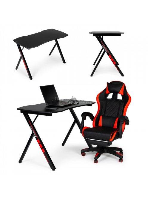 Játékasztal, gamer számítógép asztal - nagy felület, RGB világítás, ergonomikus design, modern stílus