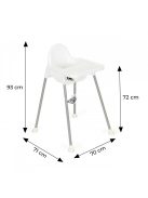 Két az egyben etetőszék, fehér ECOTOYS - gyerek etetőszék, babaszék, baba ülőszék, asztali etetőszék