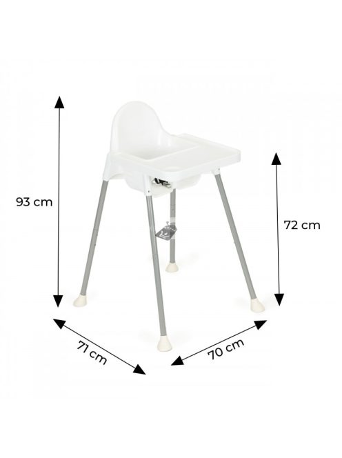 Két az egyben etetőszék, fehér ECOTOYS - gyerek etetőszék, babaszék, baba ülőszék, asztali etetőszék