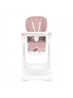   Magas szék, etetőszék, magasságállítható, öko-bőr pántok, dupla tálca rózsaszín