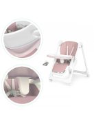 Magas szék, etetőszék, magasságállítható, öko-bőr pántok, dupla tálca rózsaszín