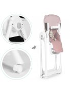 Magas szék, etetőszék, magasságállítható, öko-bőr pántok, dupla tálca rózsaszín