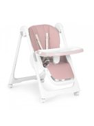 Magas szék, etetőszék, magasságállítható, öko-bőr pántok, dupla tálca rózsaszín