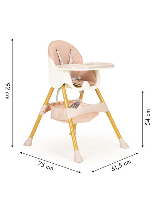 Baba etetőszék 2in1 ECOTOYS - babaülés, etetőszék, magas szék, kényelmes, biztonságos