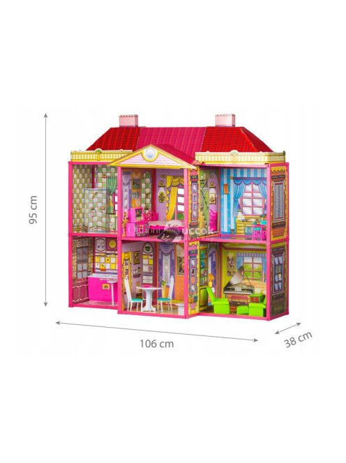 Baba ház Villával és bútorokkal - gyerekeknek, játék, kreatív, szórakozás, minőségi, otthon, belsőépítészet