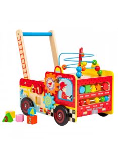   Fa oktató tolókocsi tűzoltószertár + ECOTOYS építőkockák