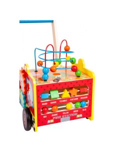   Fa oktató tolókocsi tűzoltószertár + ECOTOYS építőkockák