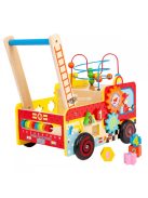Fa oktató tolókocsi tűzoltószertár + ECOTOYS építőkockák