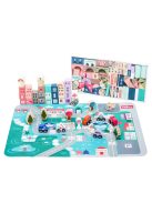 Fa oktató építőkocka város szőnyeggel 115 db ECOTOYS