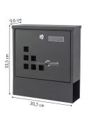 Cinkelt acél antracit postaláda újságtartóval