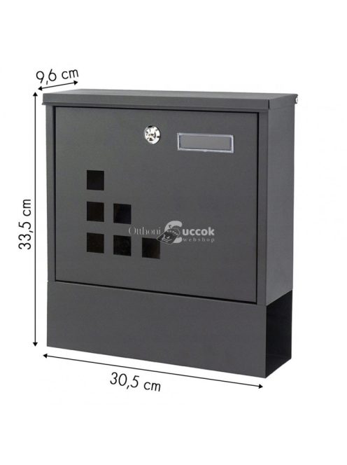 Cinkelt acél antracit postaláda újságtartóval