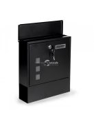 Fekete acél postaláda zárral - modern levelesláda - acél levélláda - biztonságos postaláda