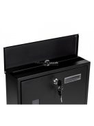 Fekete acél postaláda zárral - modern levelesláda - acél levélláda - biztonságos postaláda